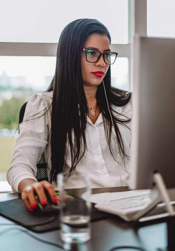 Woman at computer